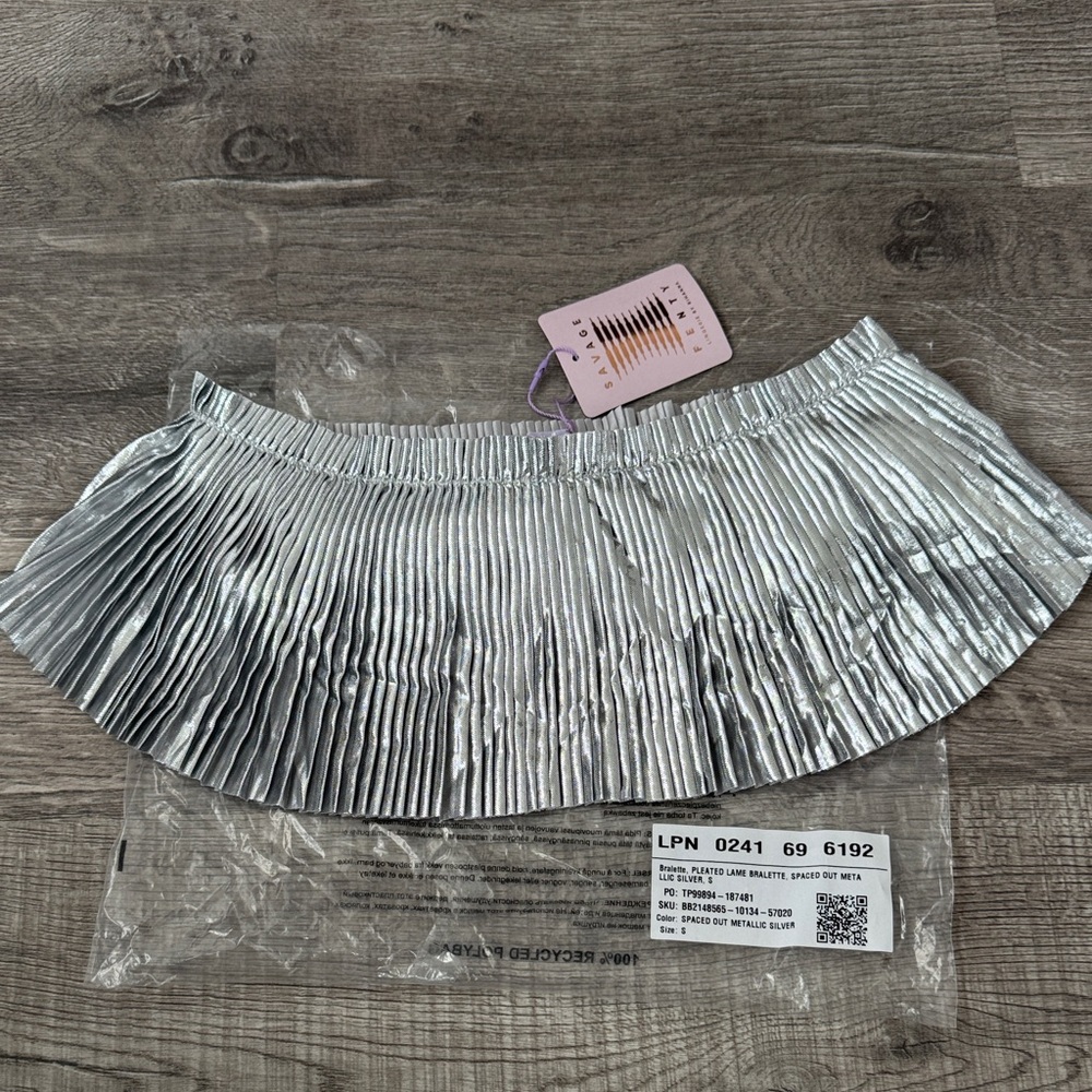 Savage X Fenty Metallic Silver Bralette